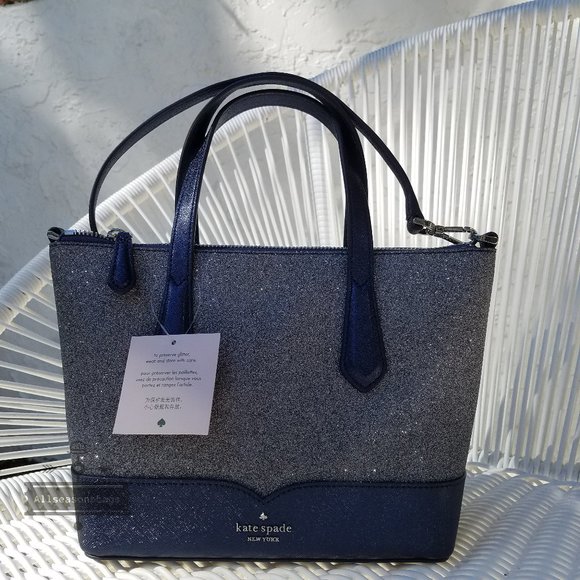 kate spade Handbags - kate Spade SMALL Lola Satchel Dusk Navy Glitter